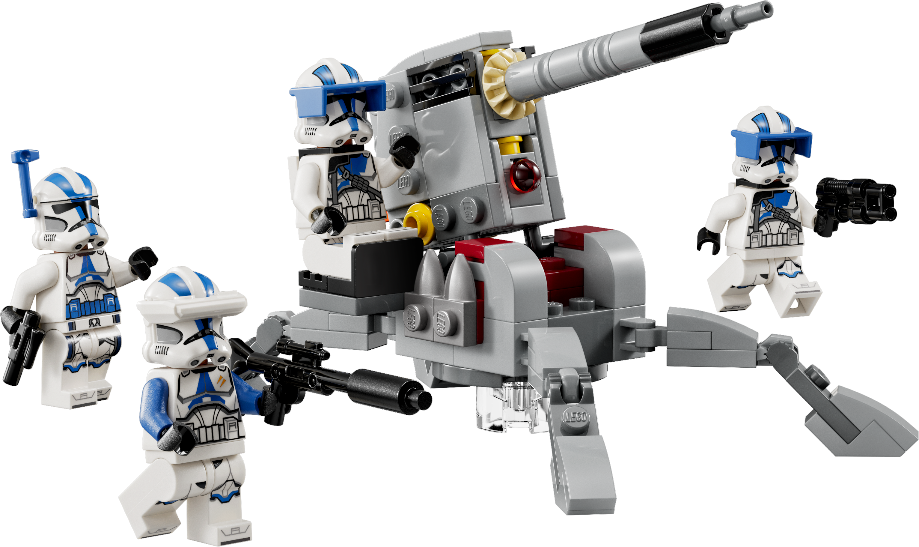 LEGO 75345 501st Clone Troopers Battle Pack – Complete view with minifigures and AV-7 cannon