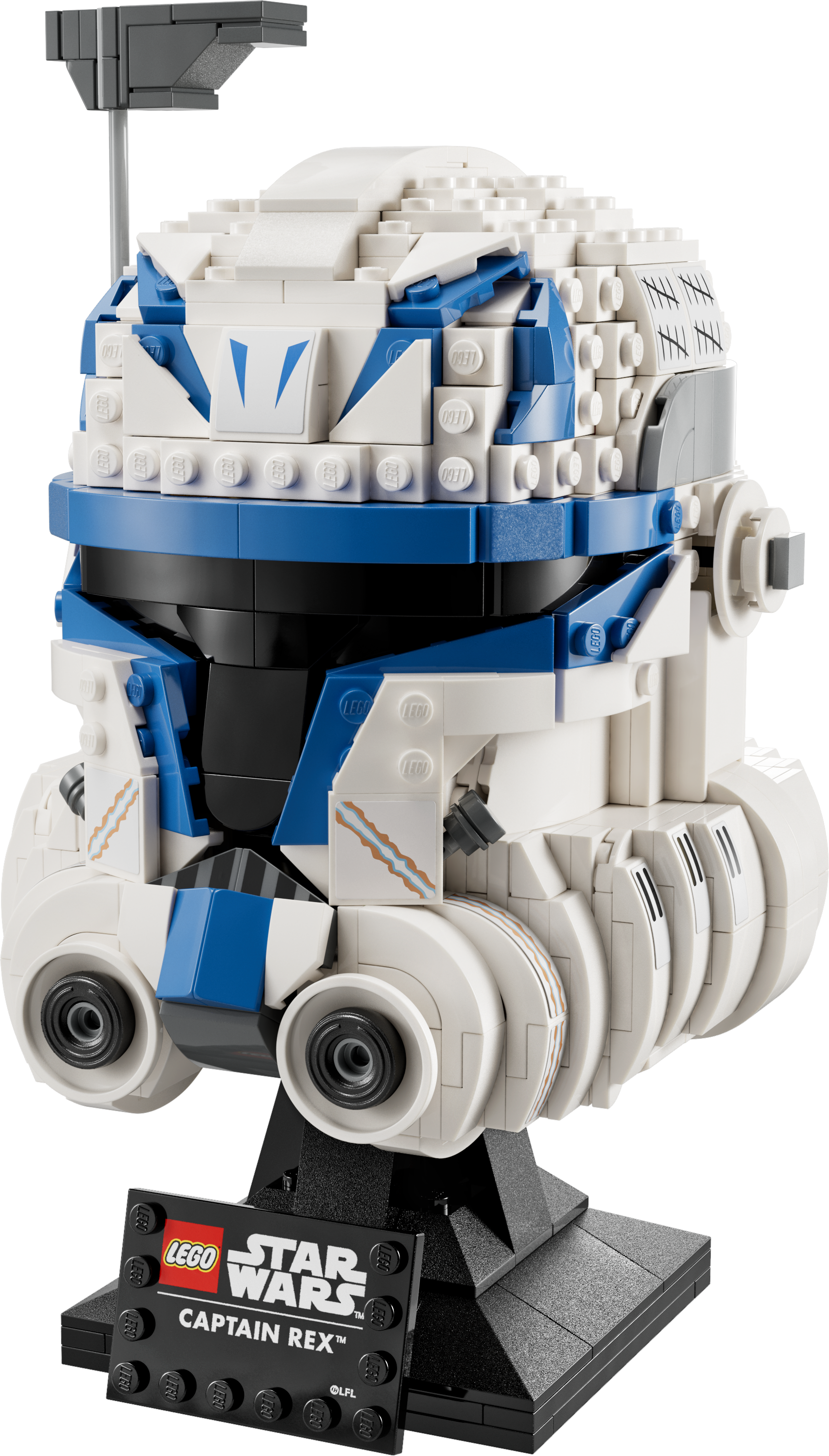 LEGO 75349 Captain Rex Helm – Komplettansicht des fertig gebauten Helms