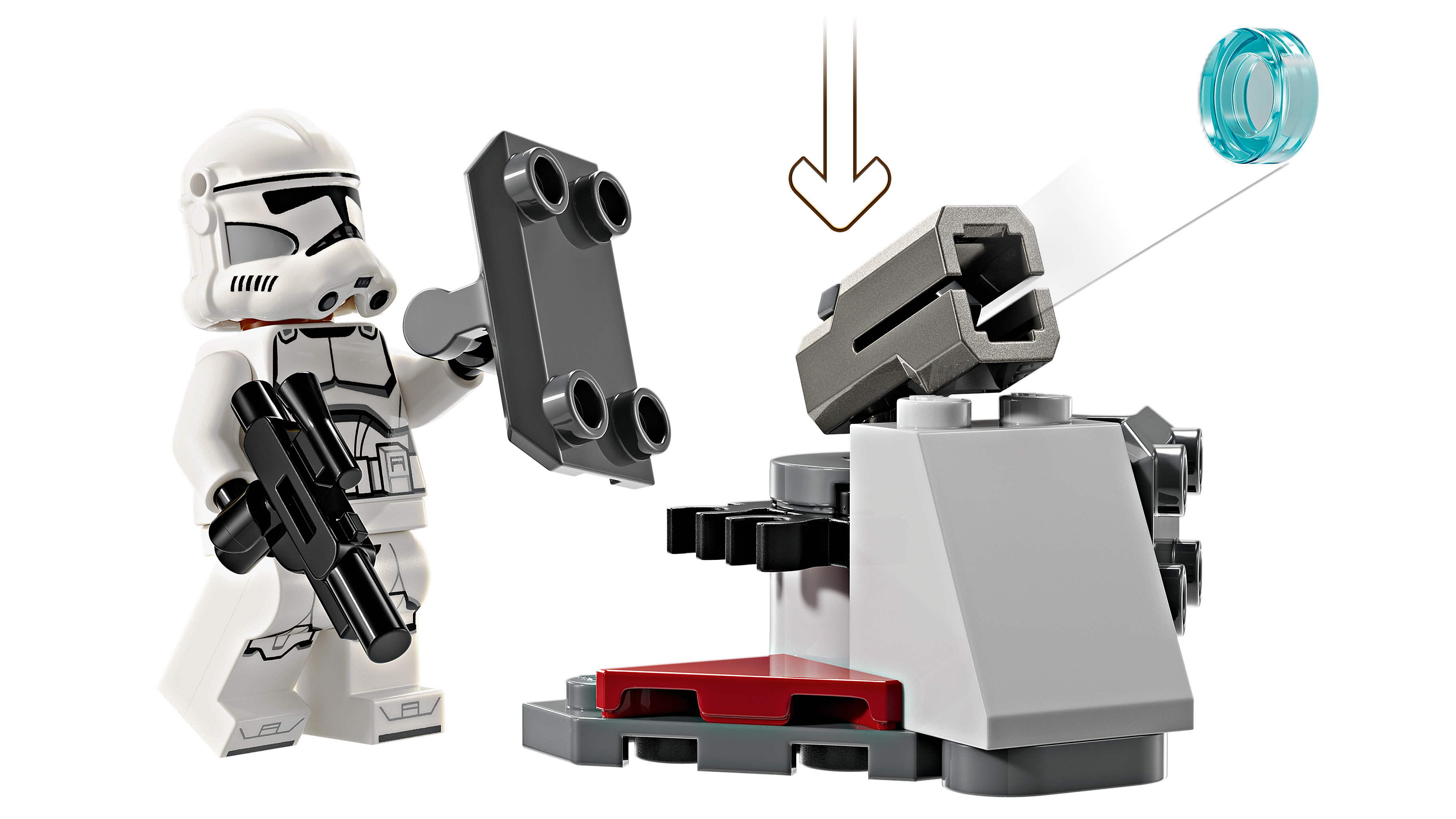 LEGO 75372 Clone Trooper & Battle Droid Battle Pack – Detailansicht der Minifiguren