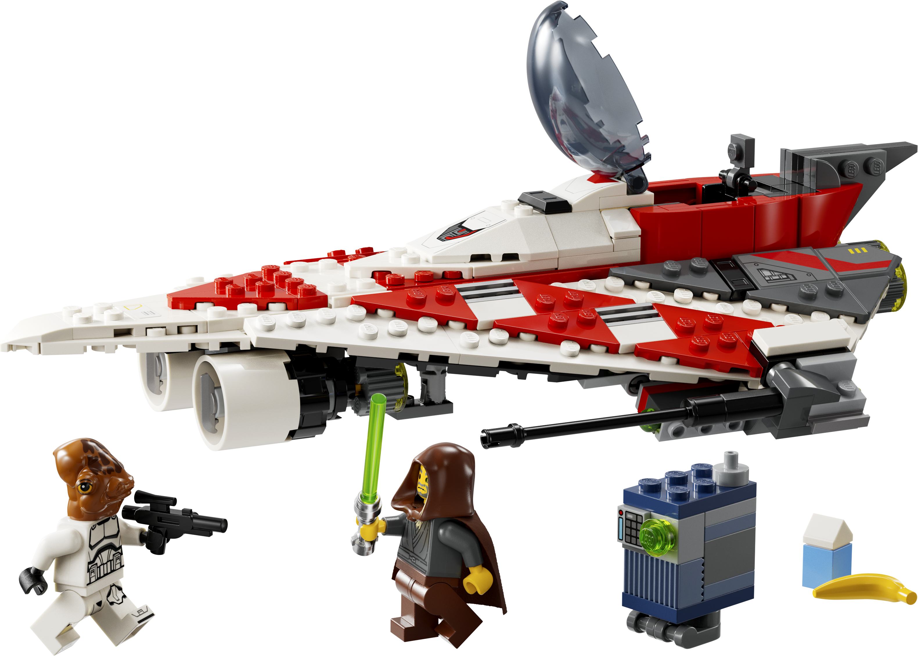 LEGO 75388 Jedi Bobs Sternjäger – Rot-weißes Raumschiff mit Minifiguren und Zubehör