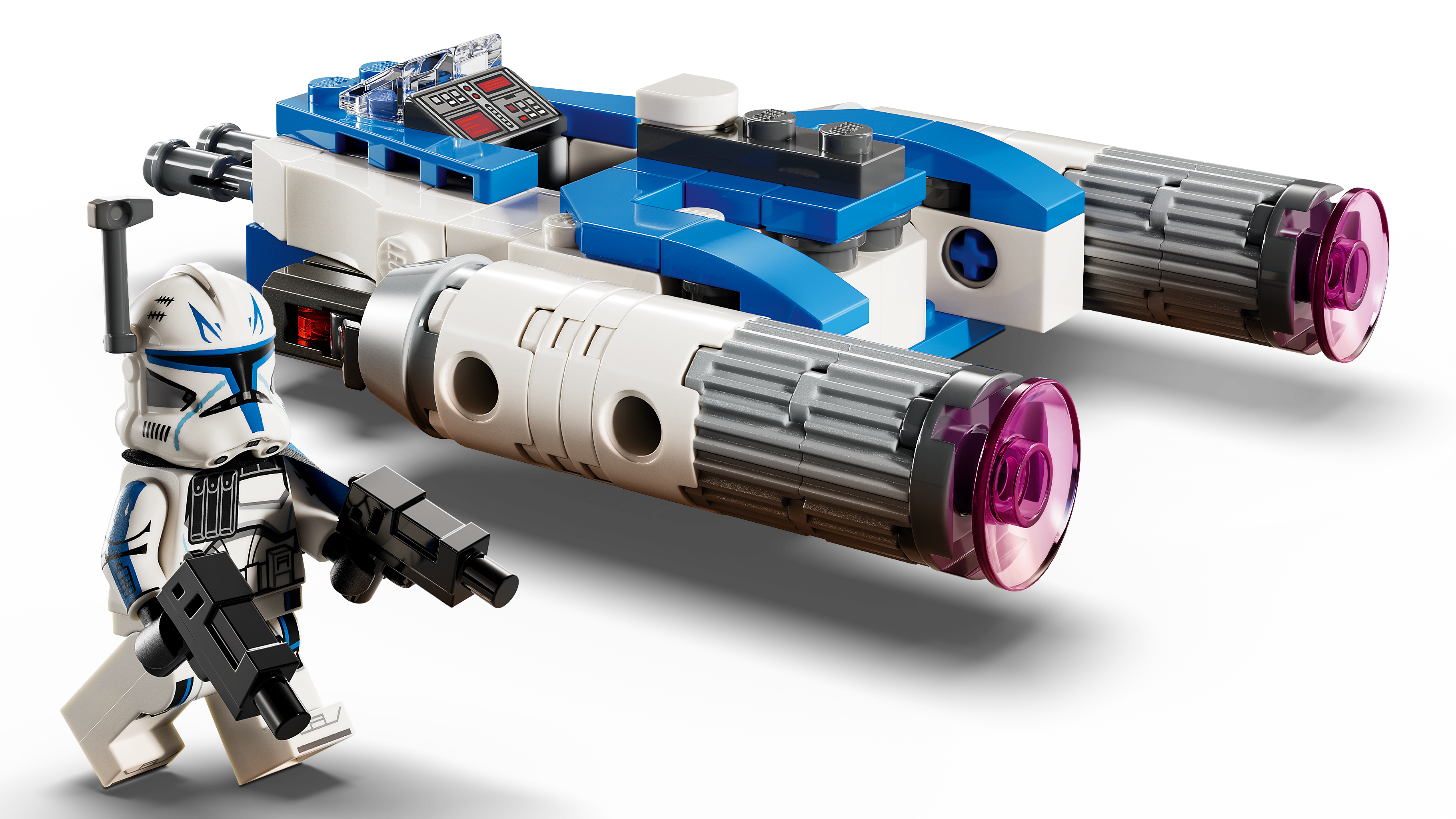 LEGO 75391 Captain Rex Y-Wing – Detail des aufgeklappten Flügeldesigns