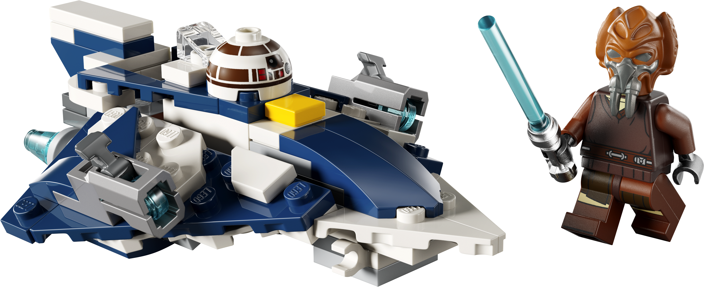 LEGO 75400 Plo Koons Jedi-Jäger – Blau-braun-weißer Microfighter-Jäger