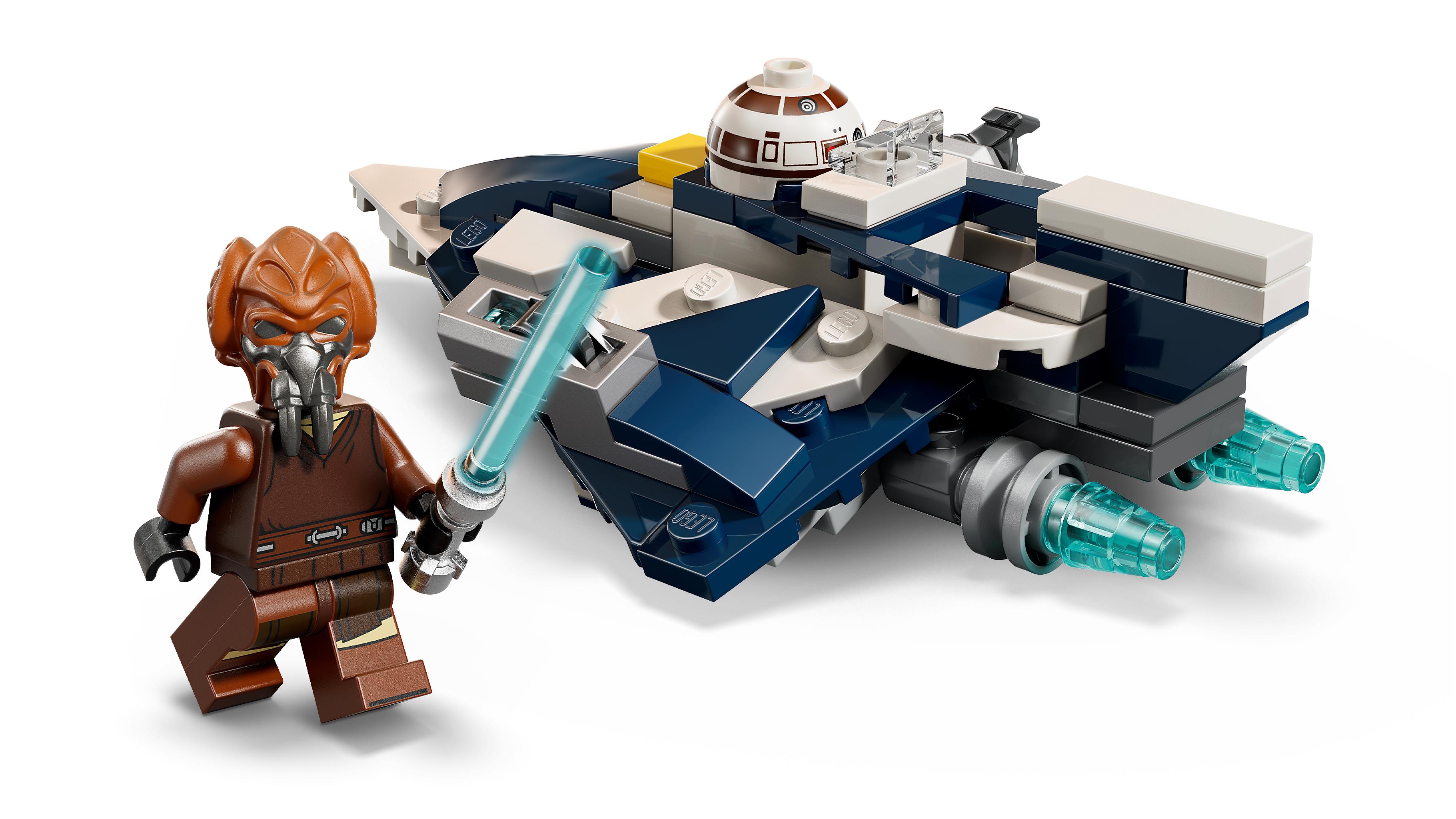 LEGO 75400 Plo Koons Jedi-Jäger – Detail mit aufgeklappten Flügeln und Shooter