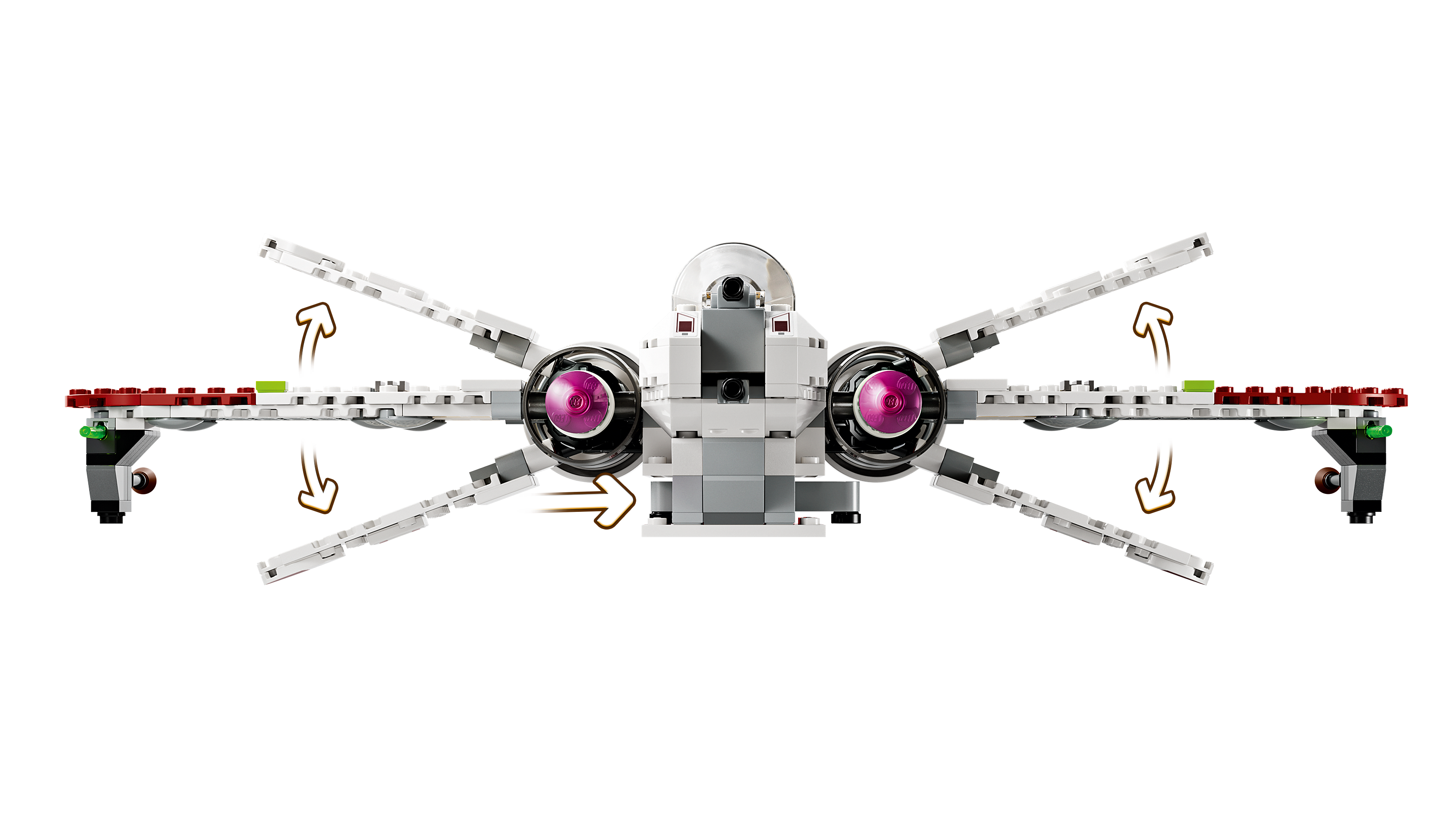 LEGO 75402 ARC-170 Starfighter – Detail mit geöffnetem Cockpit und aufgeklappten Flügeln