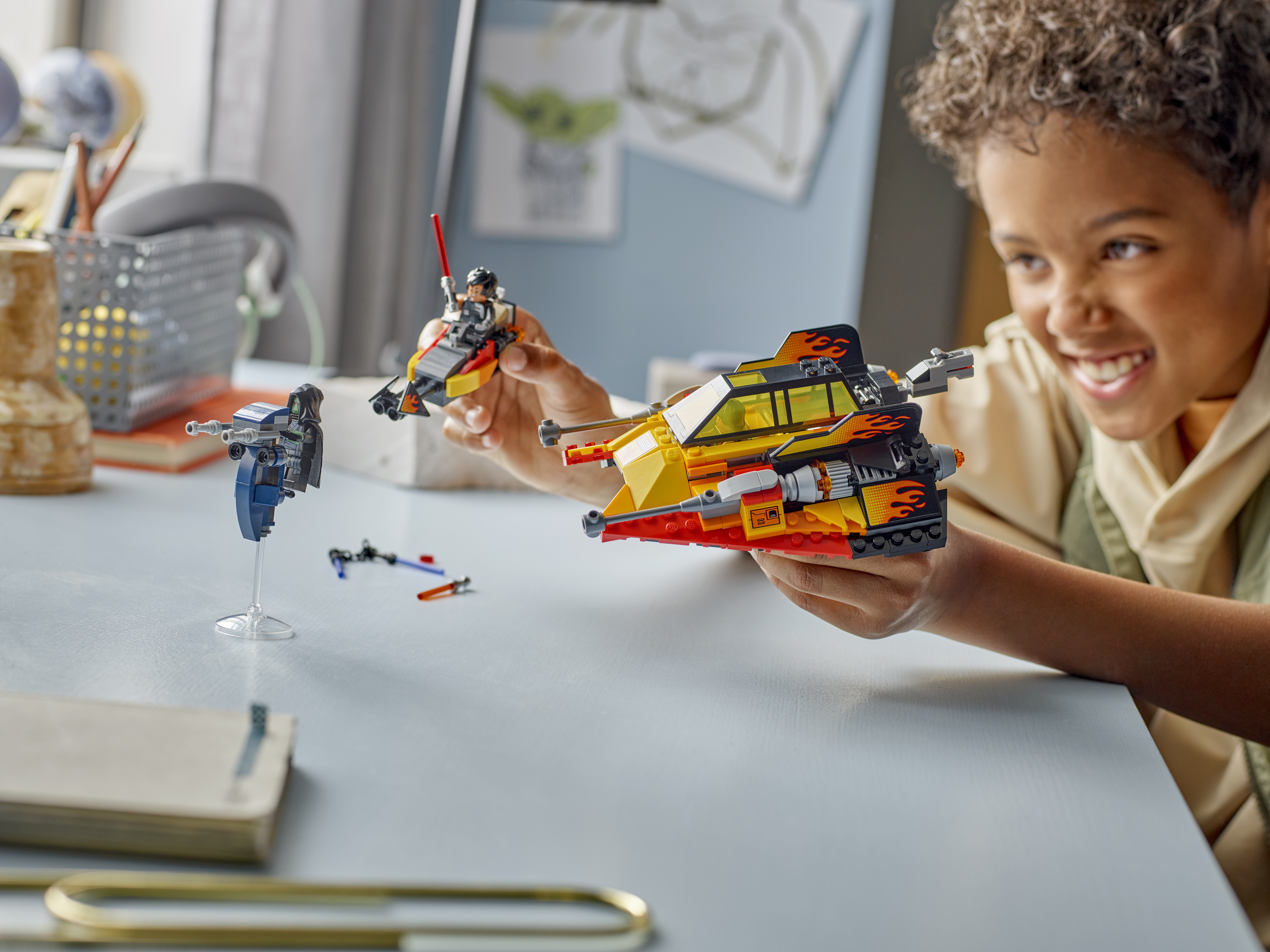 LEGO 75414 Snowspeeder – Aktive Spielszene mit beweglichen Flügeln