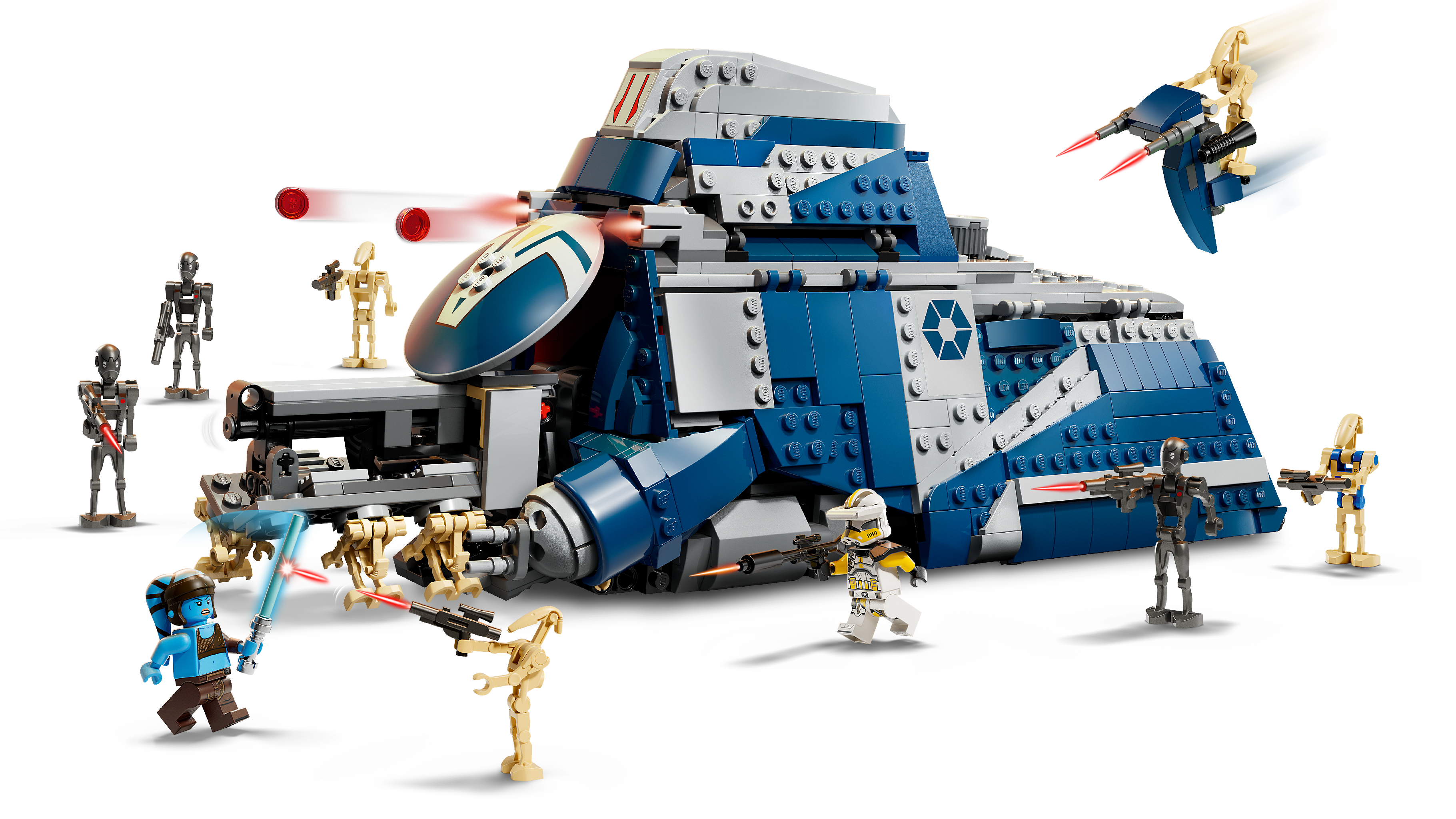 LEGO 75435 MTT – Detailansicht mit Droidenabsetzgestell und offenem Innenraum