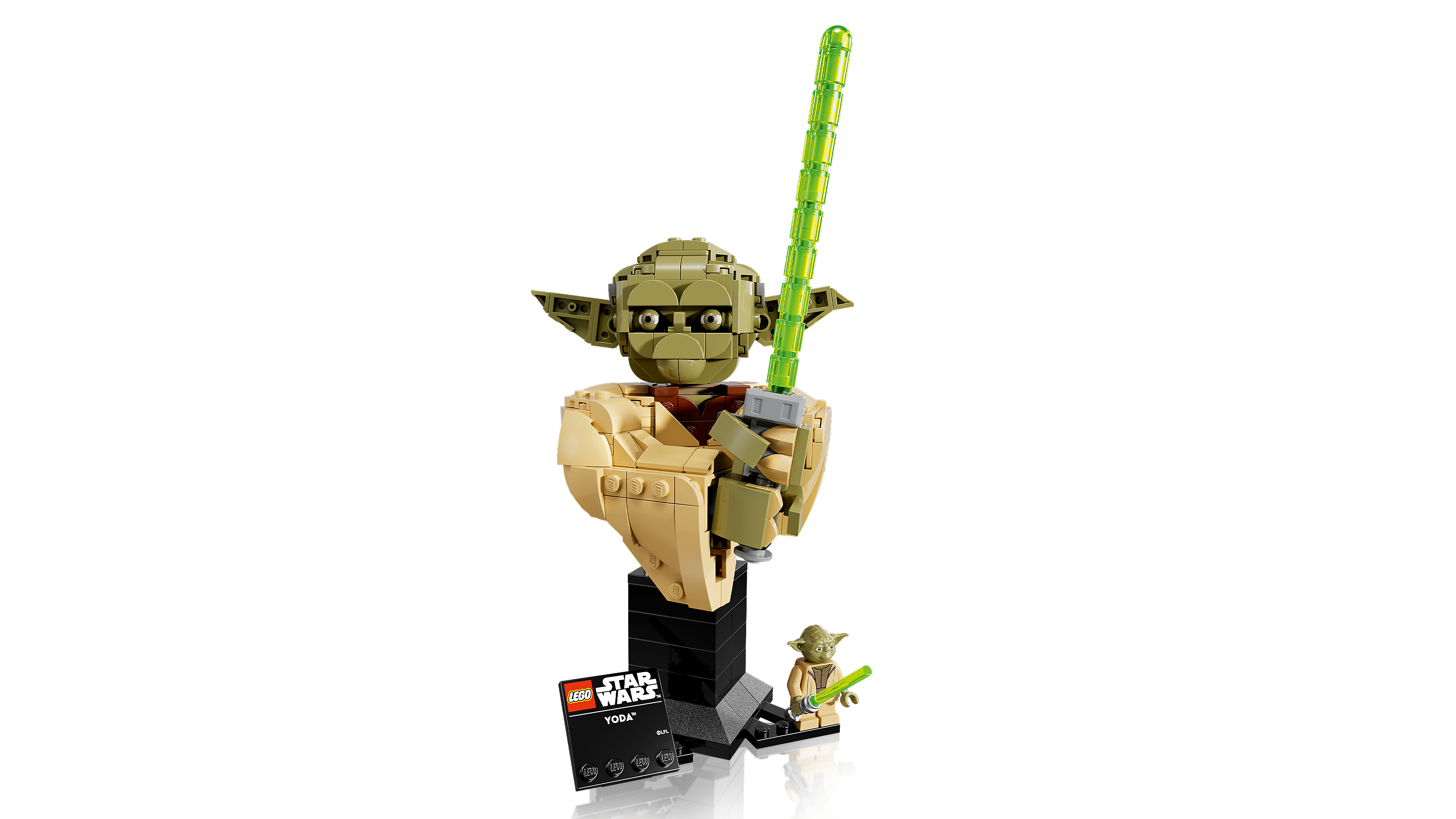 LEGO 75438 Yoda Büste – Rückansicht mit Gewanddetails