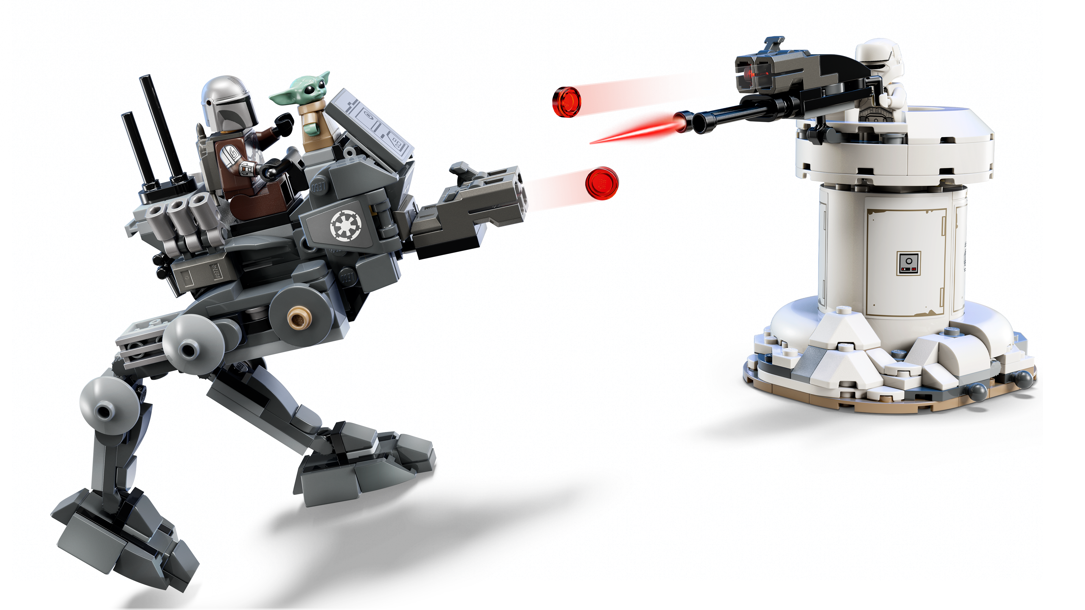 LEGO 75444 Angriff des AT-RT – Detailansicht des beweglichen Läufers und des Turms mit Kuppel