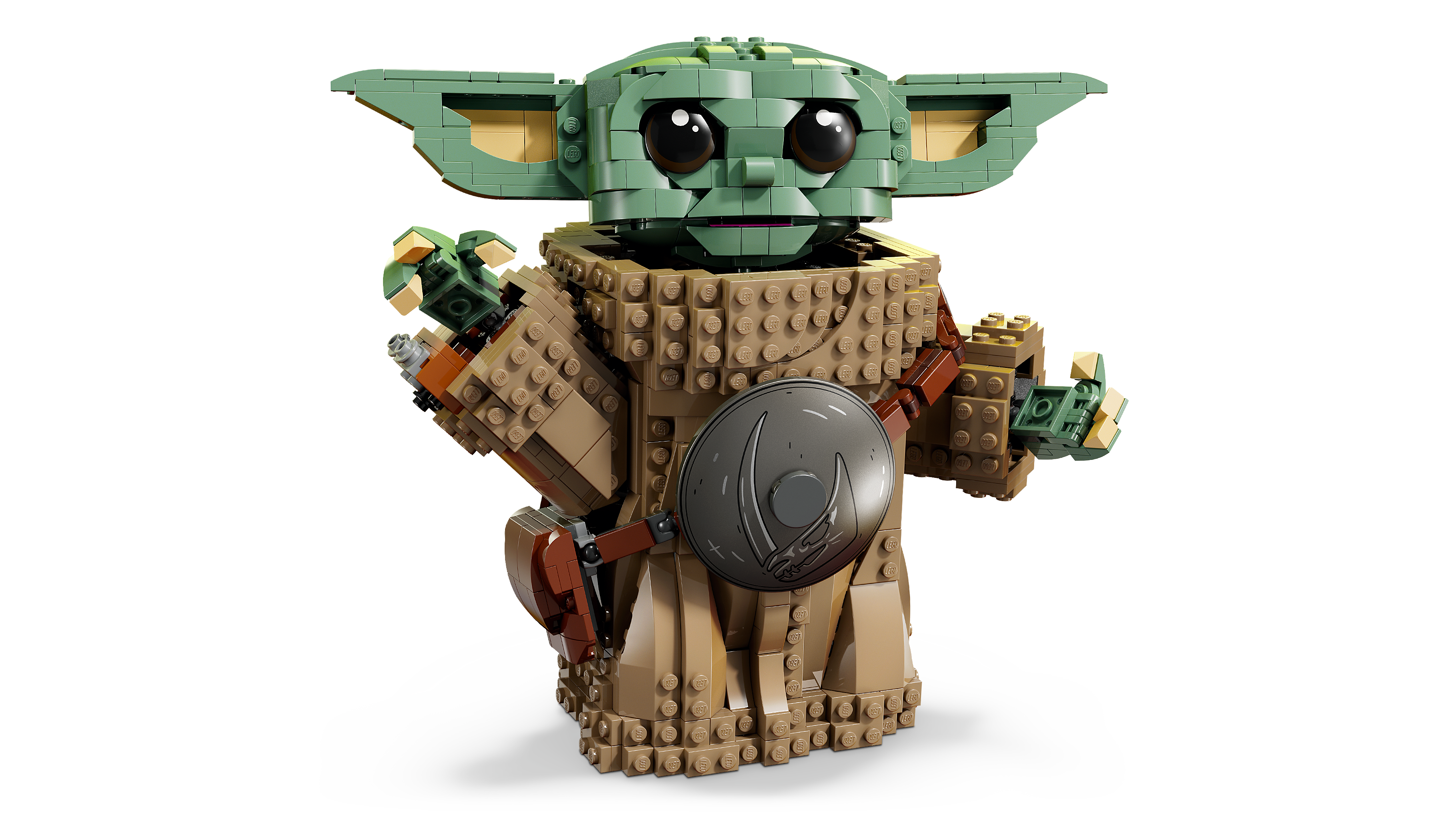 LEGO 75446 Grogu – Detail view of the movable head, ears and foldout pouch