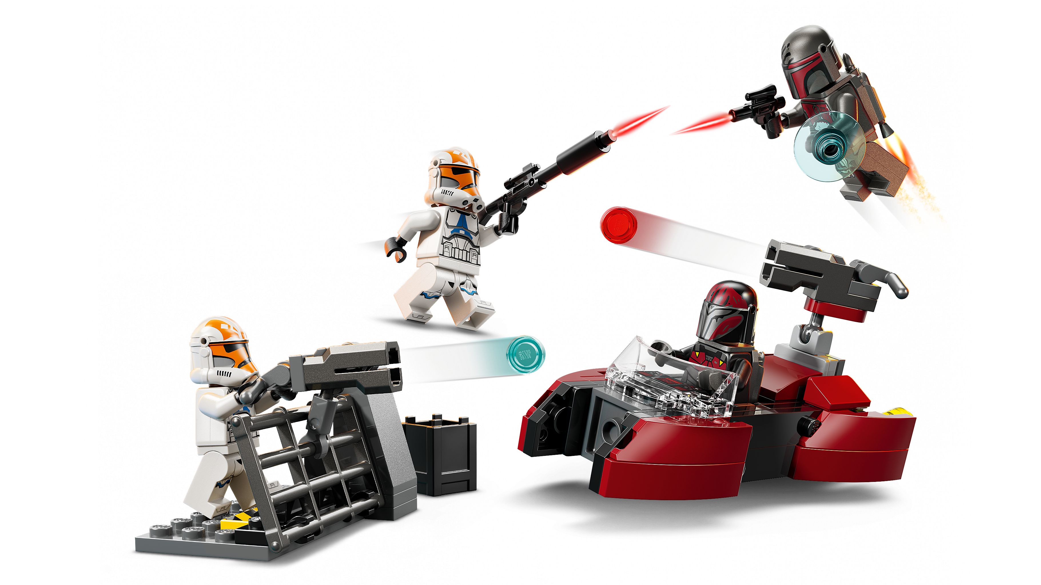 LEGO 75449 Battle Pack – Detailansicht der Minifiguren und Gefechtsstellungen