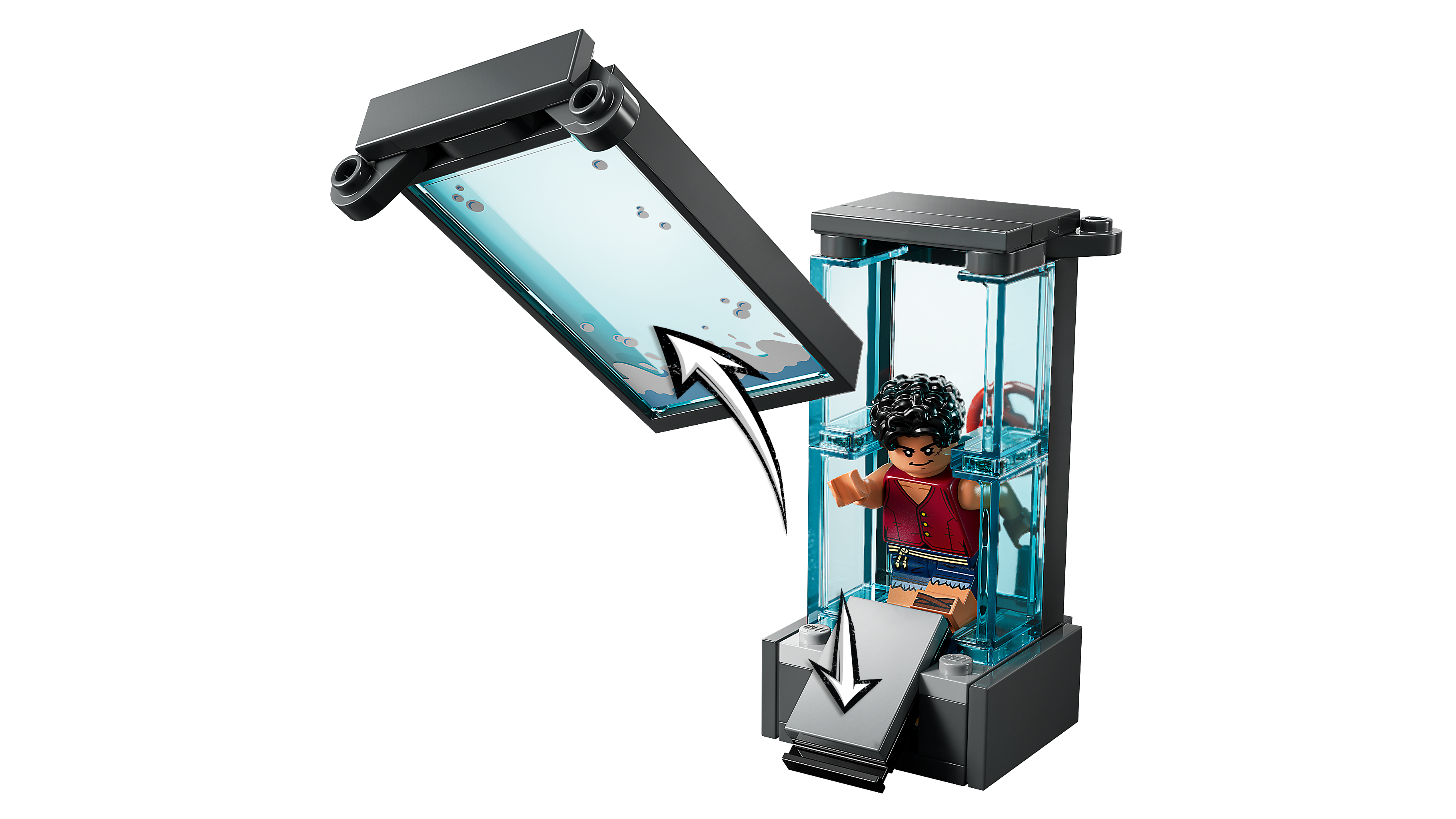 LEGO 75637 Circus Tent side view with flipped roof and expanded play surface