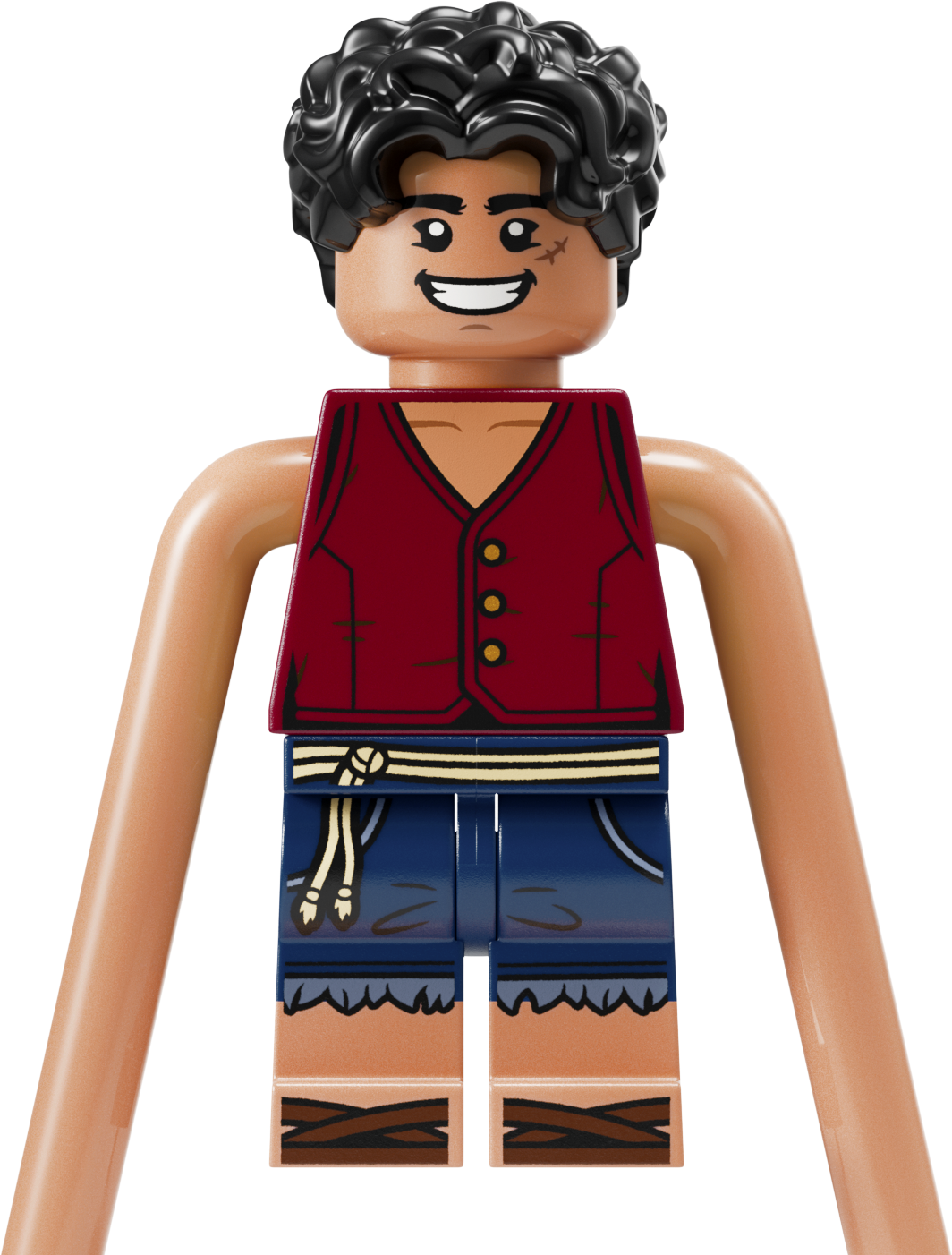 LEGO 75638 Minifiguren-Lineup mit Ruffy, Nami, Lysop, Arlong und Chu