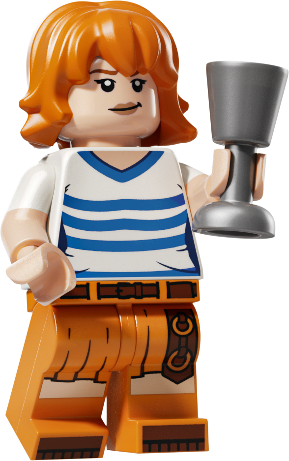 LEGO 75640 Baratié Minifiguren-Lineup mit Zorro und Mihawk Duell-Position