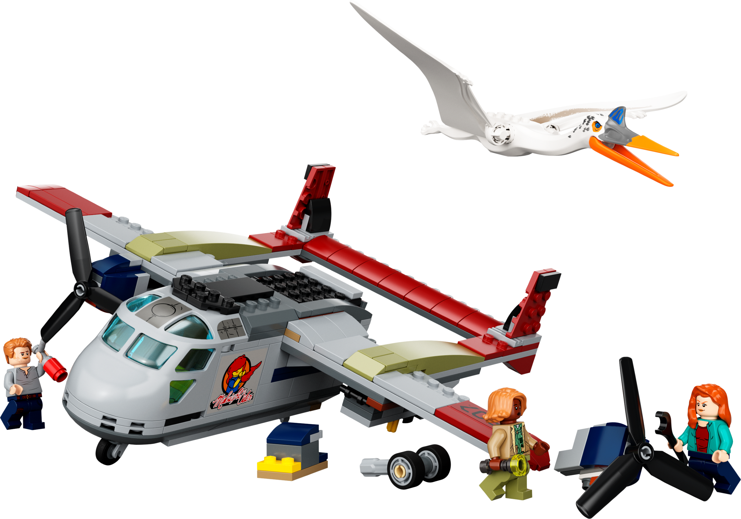 LEGO 76947 Quetzalcoatlus Flugzeug mit großem Flugsaurier und abfallbaren Triebwerken