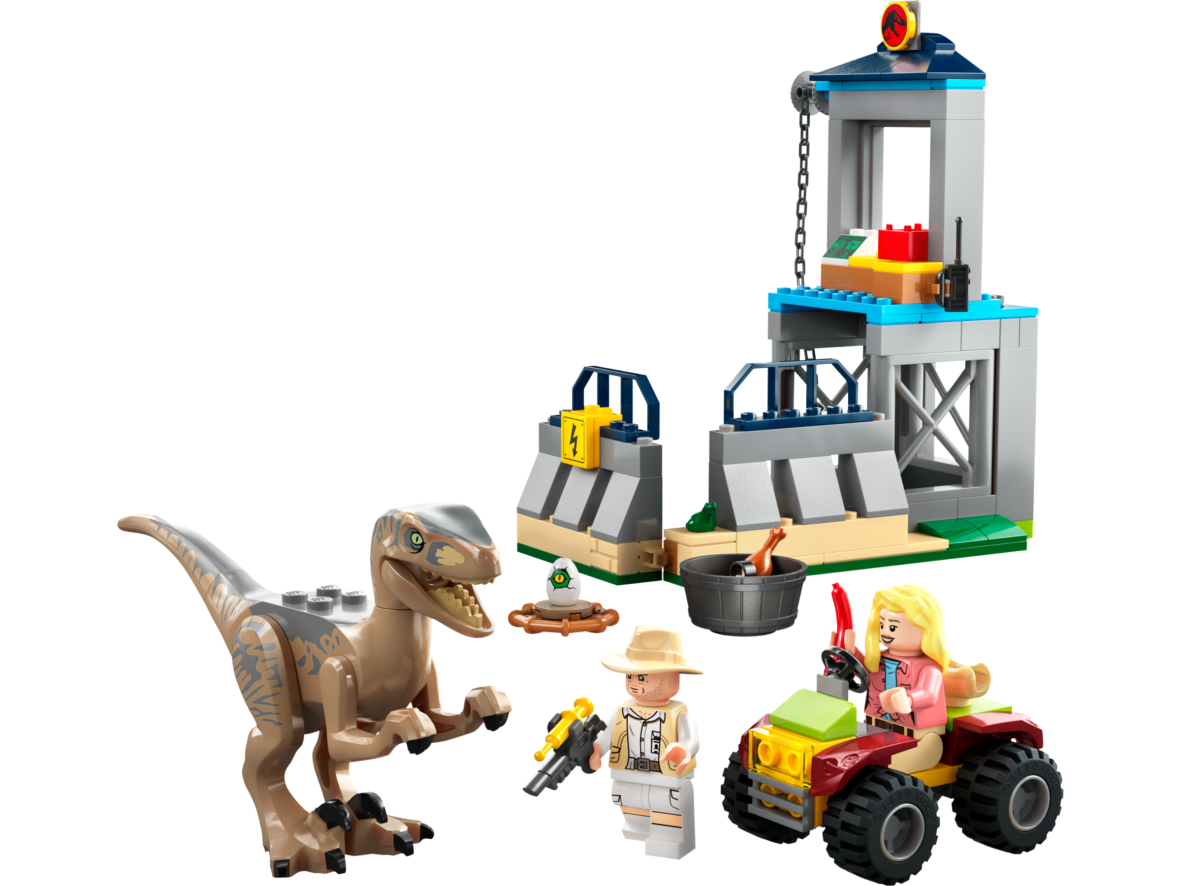 LEGO 76957 Jurassic Park Flucht des Velociraptors mit Dinosauriergehege und Quad