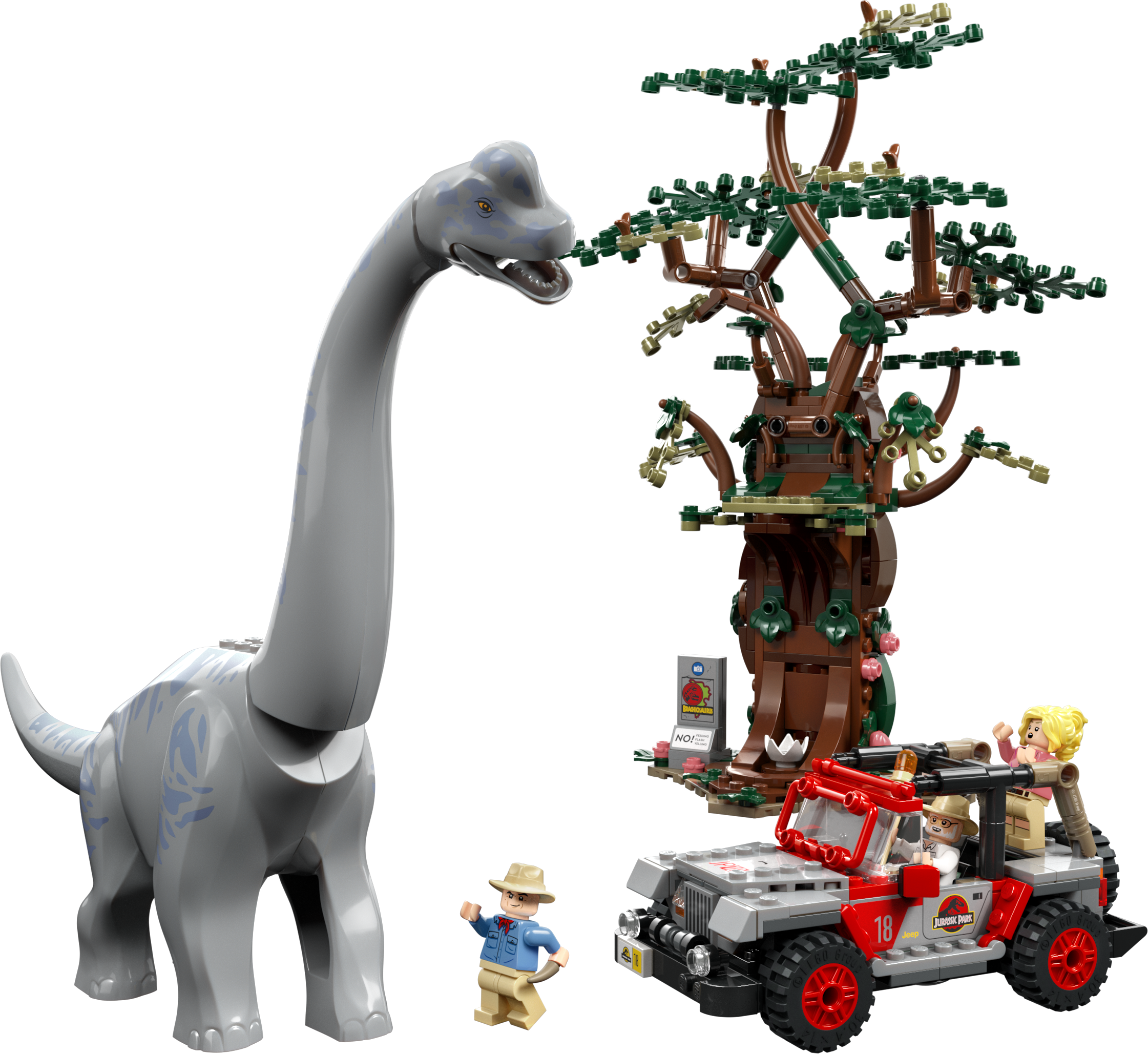 LEGO 76960 Detail mit Brachiosaurus bei der Fütterung an Baum mit Aussichtsplattform