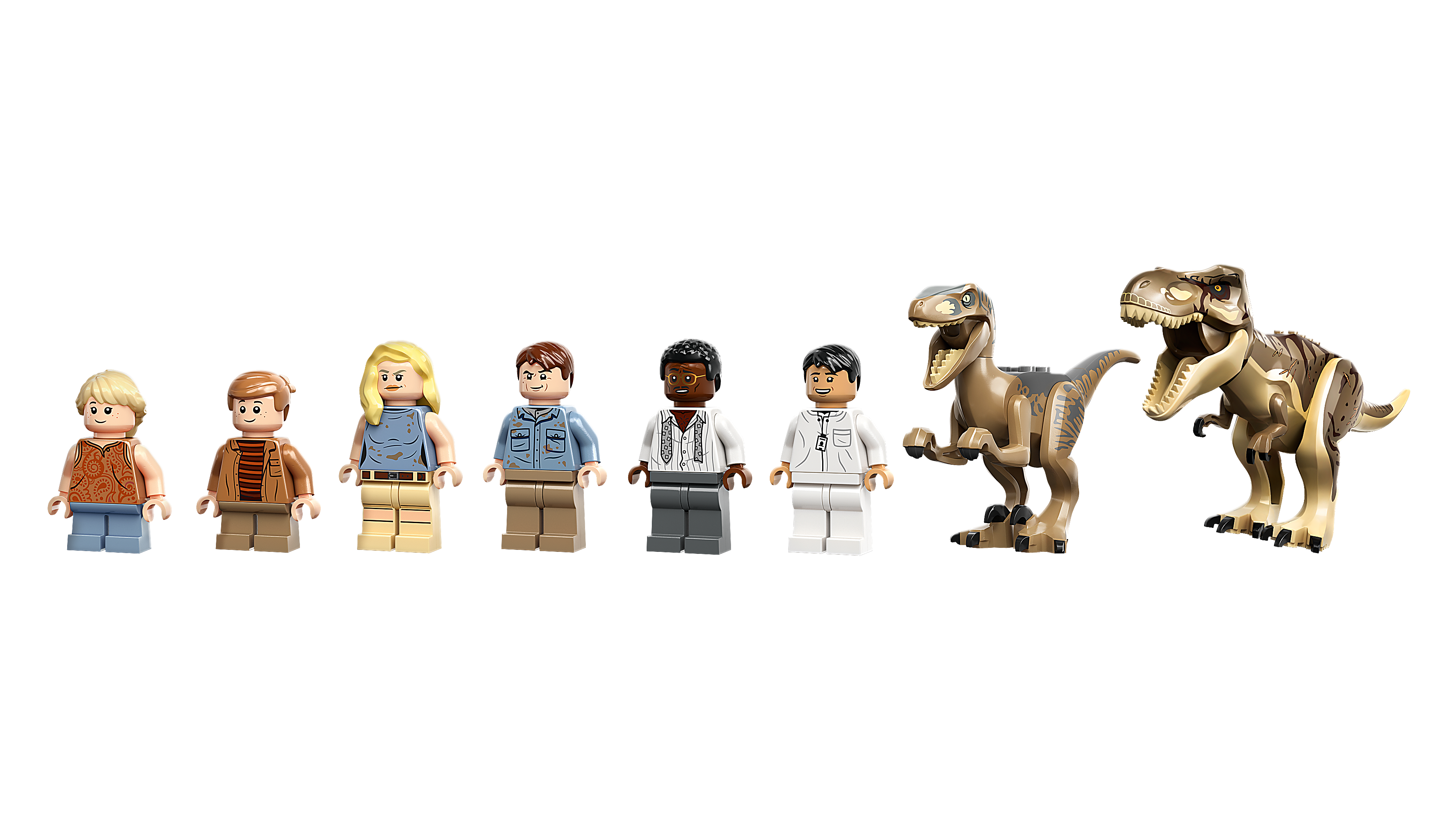 LEGO 76961 T-Rex Angriff aufs Besucherzentrum Produktbild mit Besucherzentrum und Dinosauriern