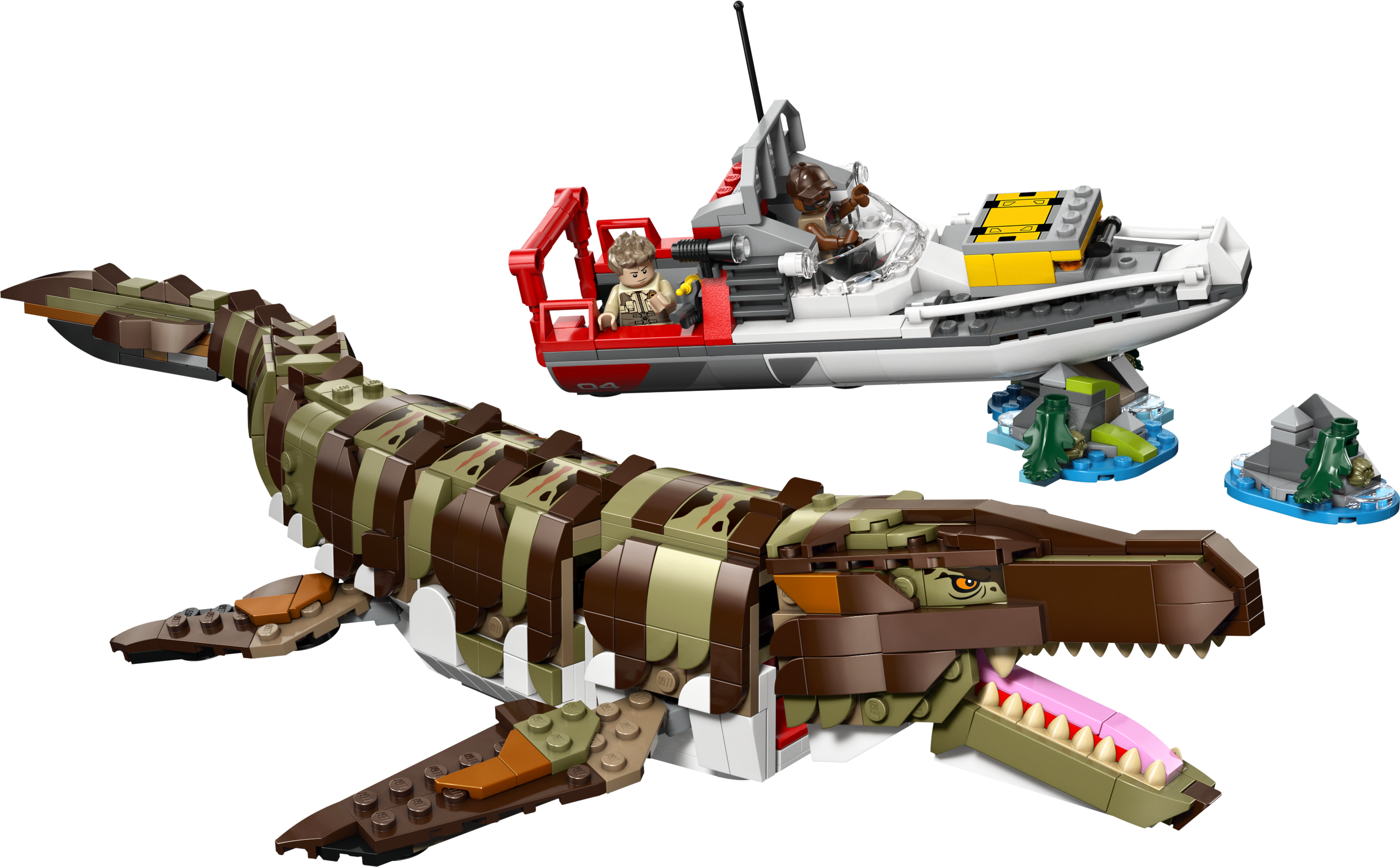 LEGO 76974 Mosasaurius Bootmission Lifestyle-Aufnahme mit Kind beim Spielen