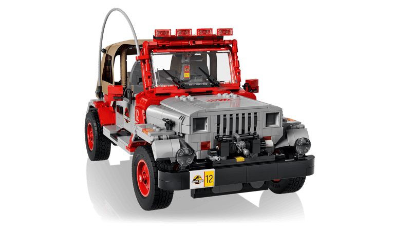 LEGO 77984 Jeep Wrangler Frontansicht mit geoeffneten Tueren und sichtbarem Innenraum
