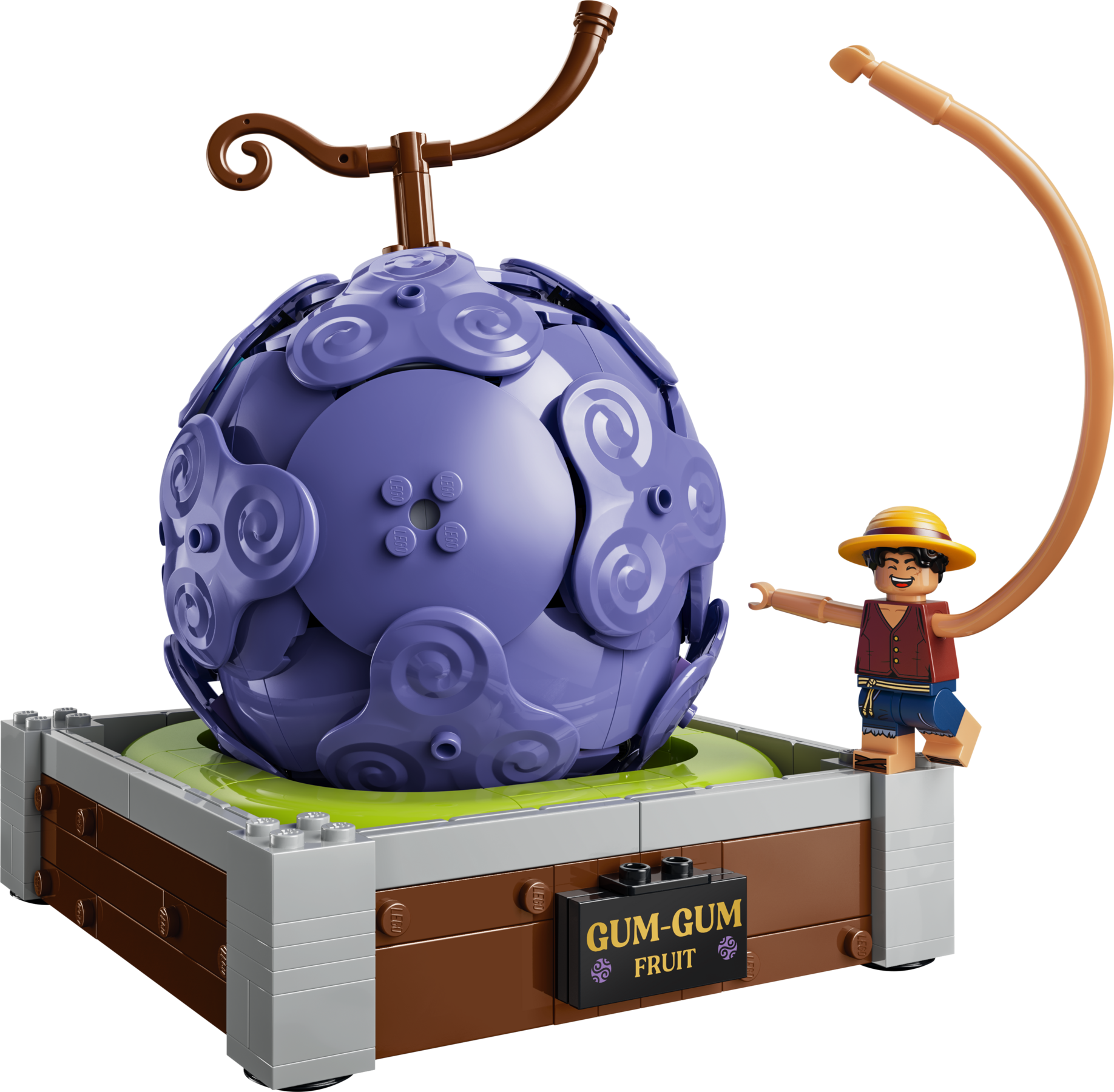 LEGO 75647 Gum-Gum-Frucht Produktbild mit aufgeöffneter Frucht und Minifiguren